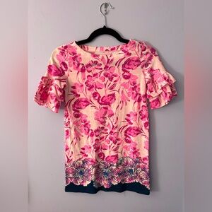 Lilly Pulitzer Girls Pink Floral Dress Size Large (8-10)